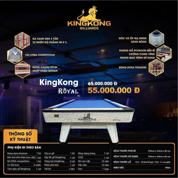 Phụ kiện tặng kèm Bàn bida lỗ Kingkong Royal