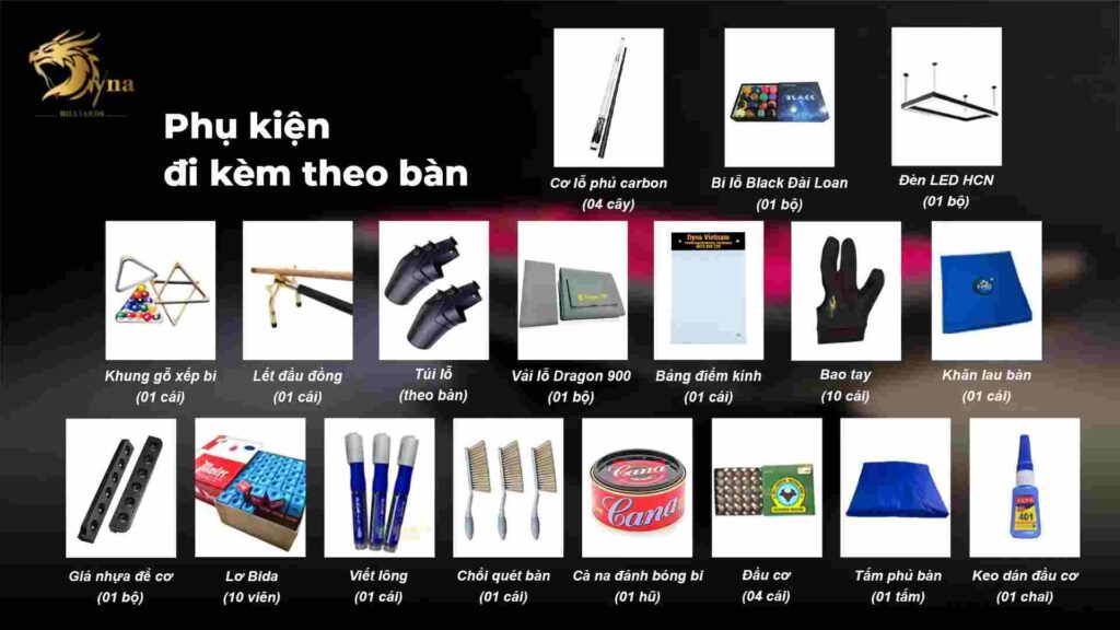 PHỤ KIỆN ĐI KÈM BÀN BIDA LỖ STRIKE