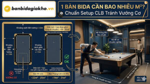 1 bàn bida cần bao nhiêu m2