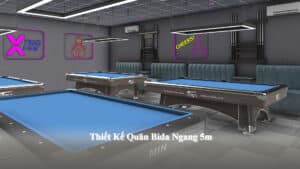 Thiết Kế Quán Bida Ngang 5m